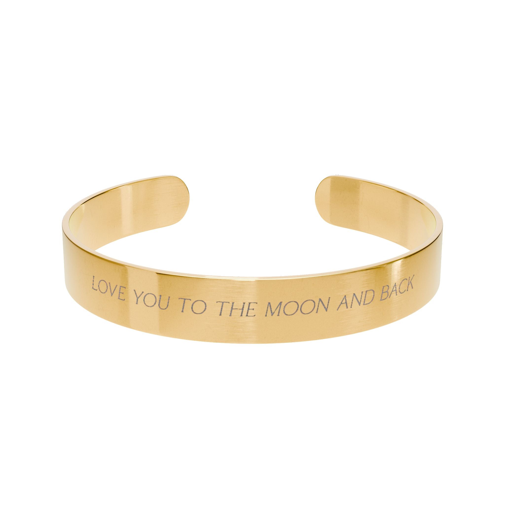 Engraved Cuff Bracelet: "To the Moon and Back" Inspirational Jewelry