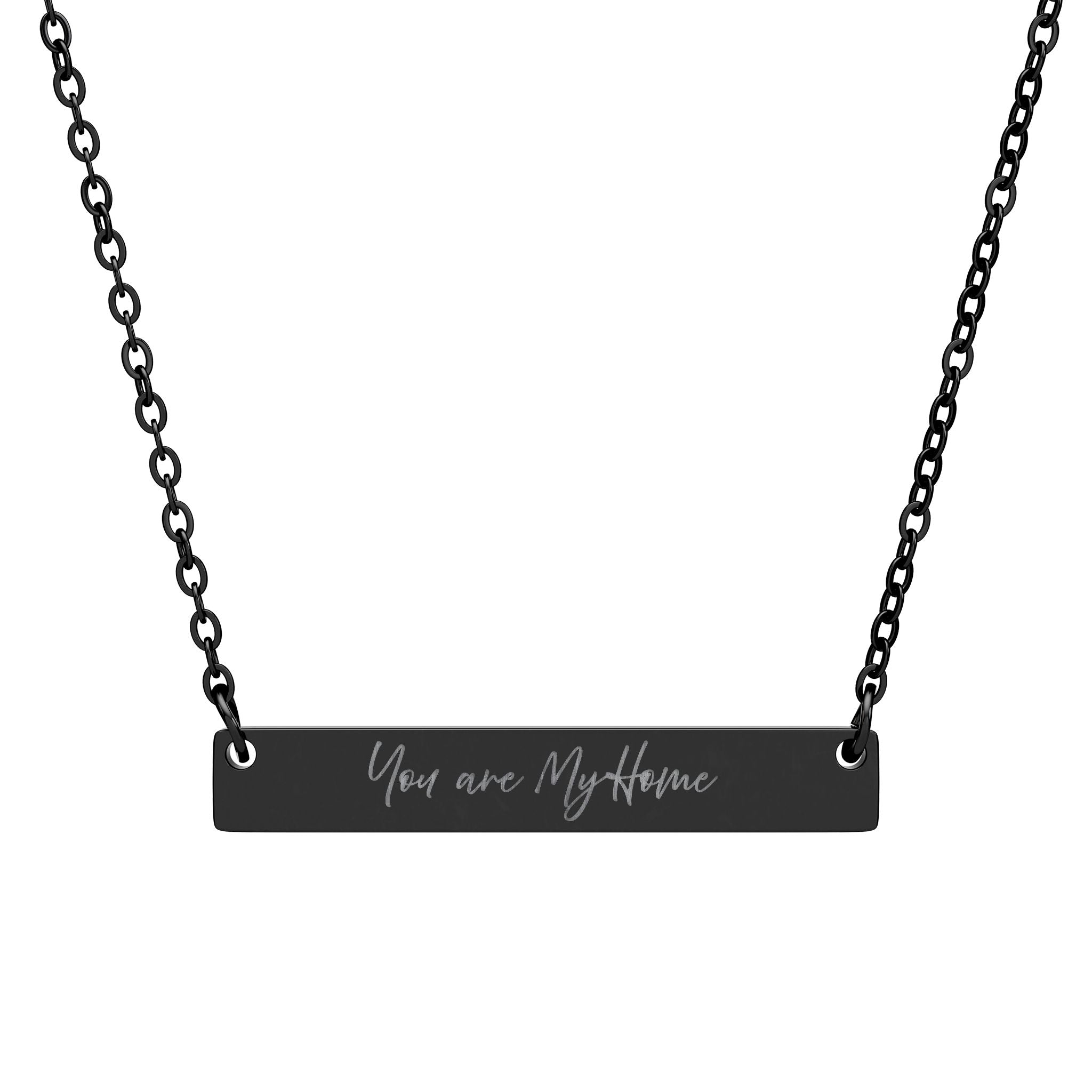 Personalized Horizontal Bar Necklace | Custom Engraved Jewelry