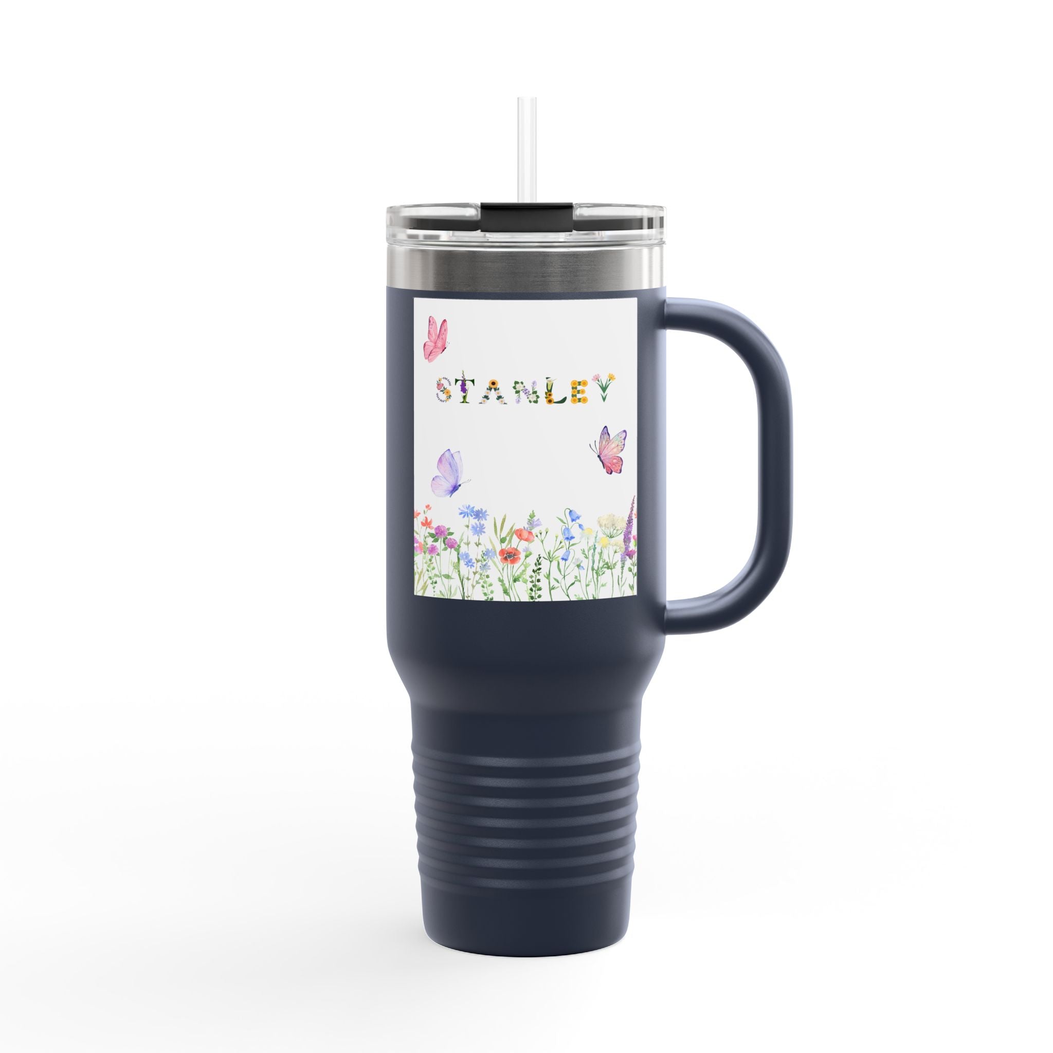 Personalized Butterfly Insulated Travel Mug - 40oz