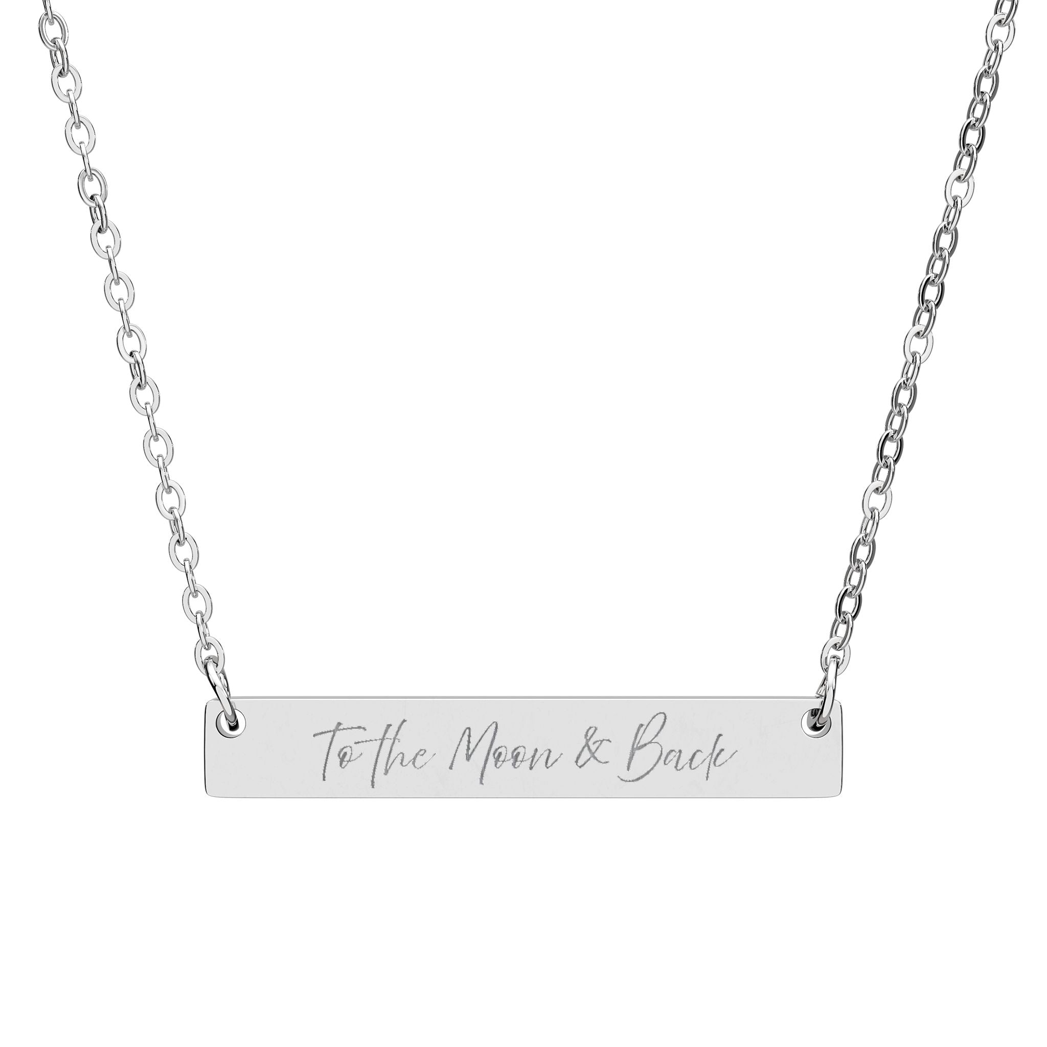 Personalized Horizontal Bar Necklace - Engraved Jewelry for Loved Ones