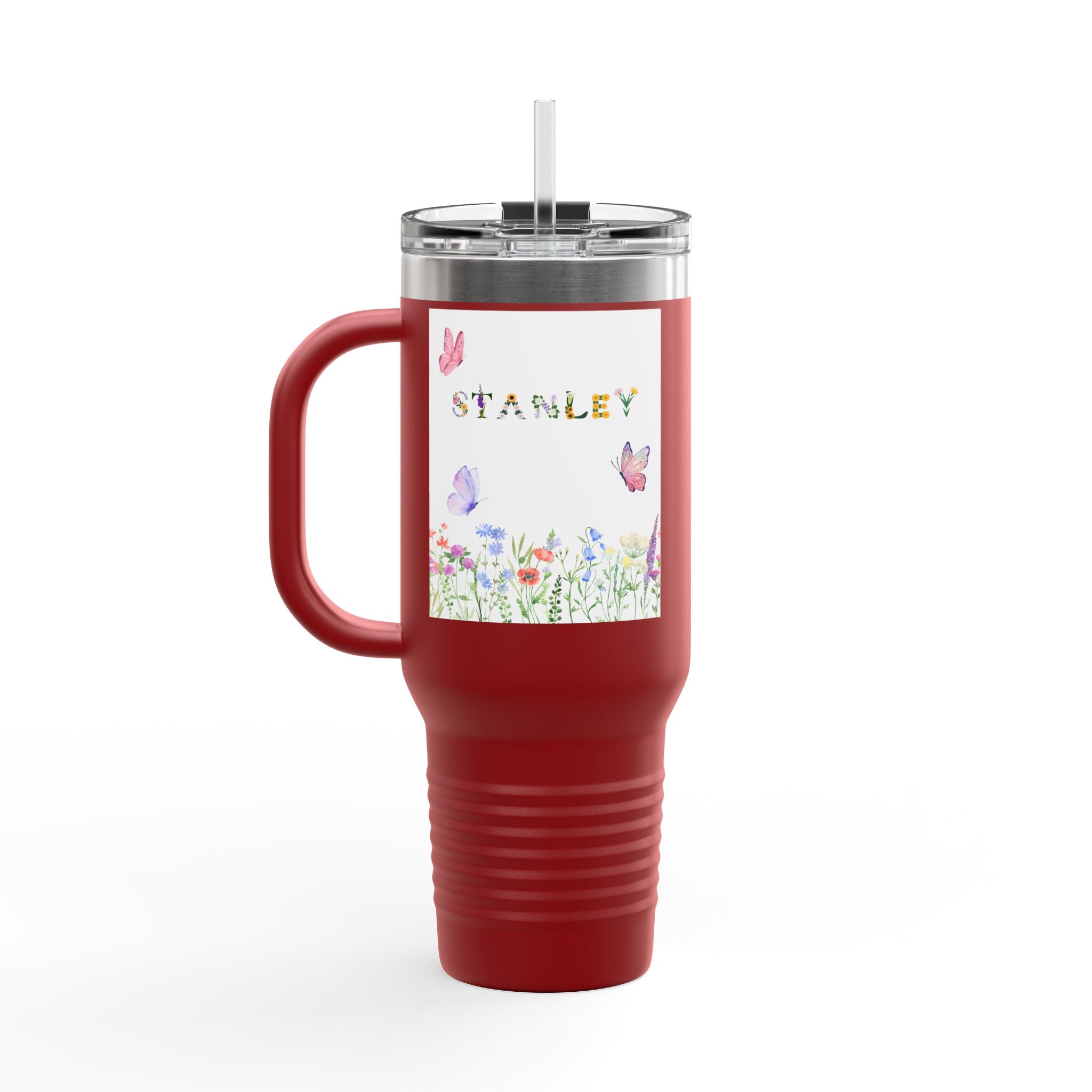Personalized Butterfly Insulated Travel Mug - 40oz