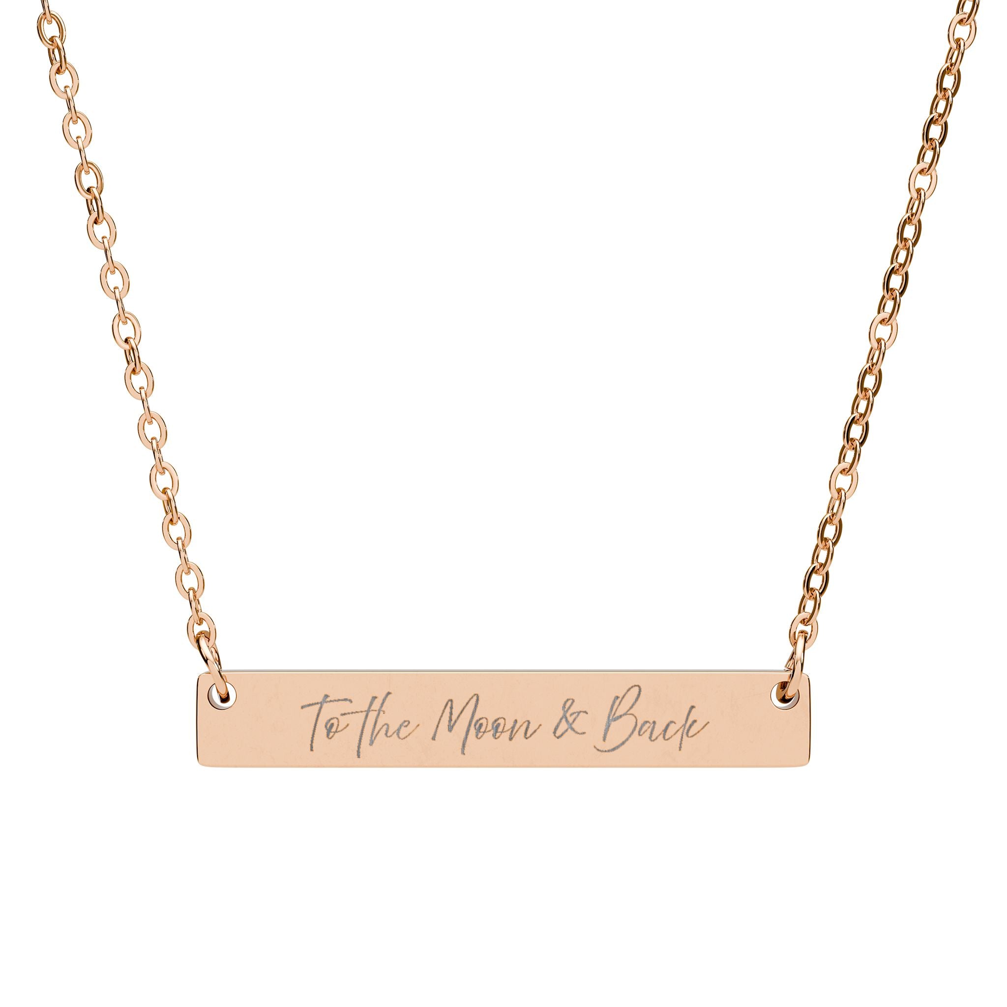 Personalized Horizontal Bar Necklace - Engraved Jewelry for Loved Ones