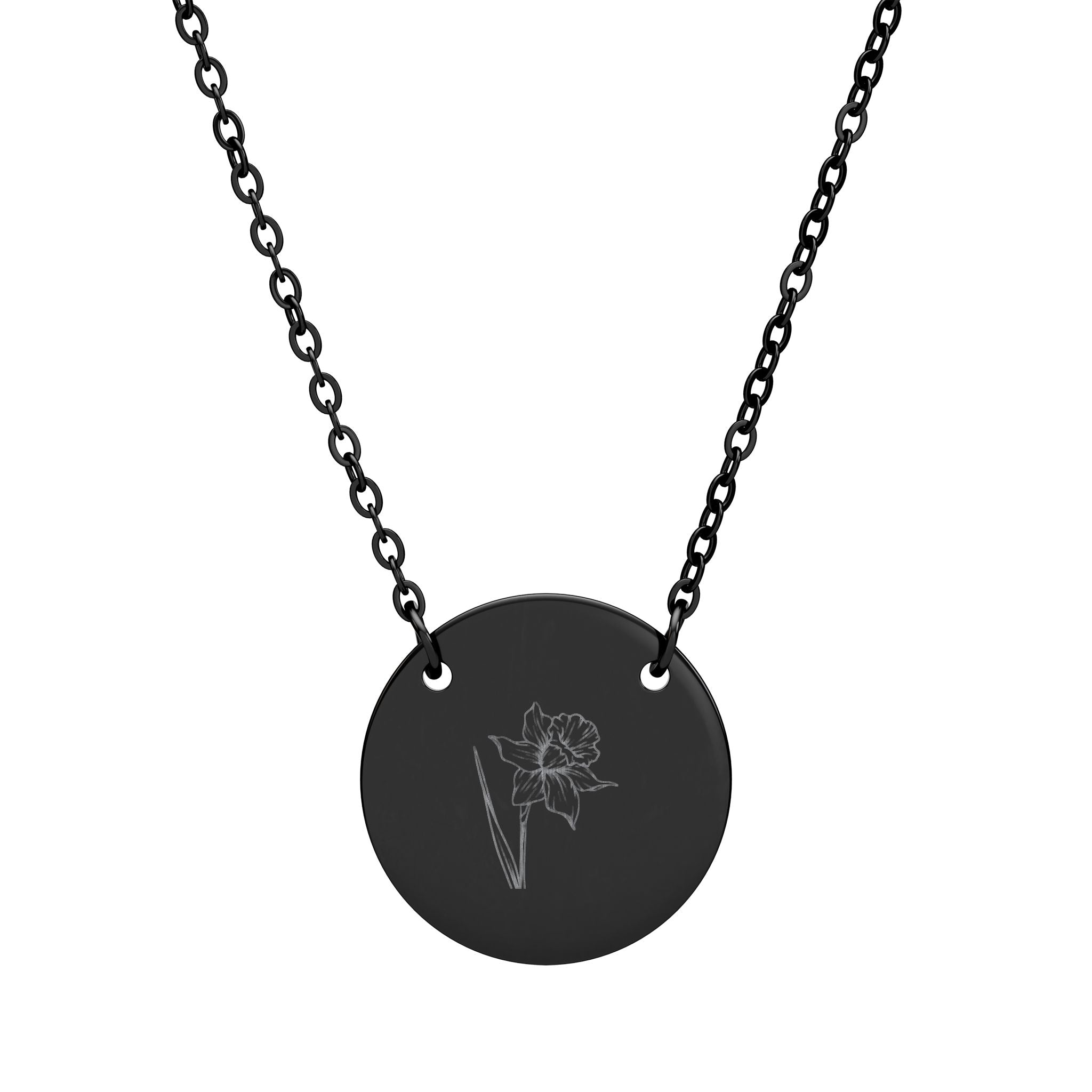 Personalized Circle Necklace - Custom Engraving Jewelry