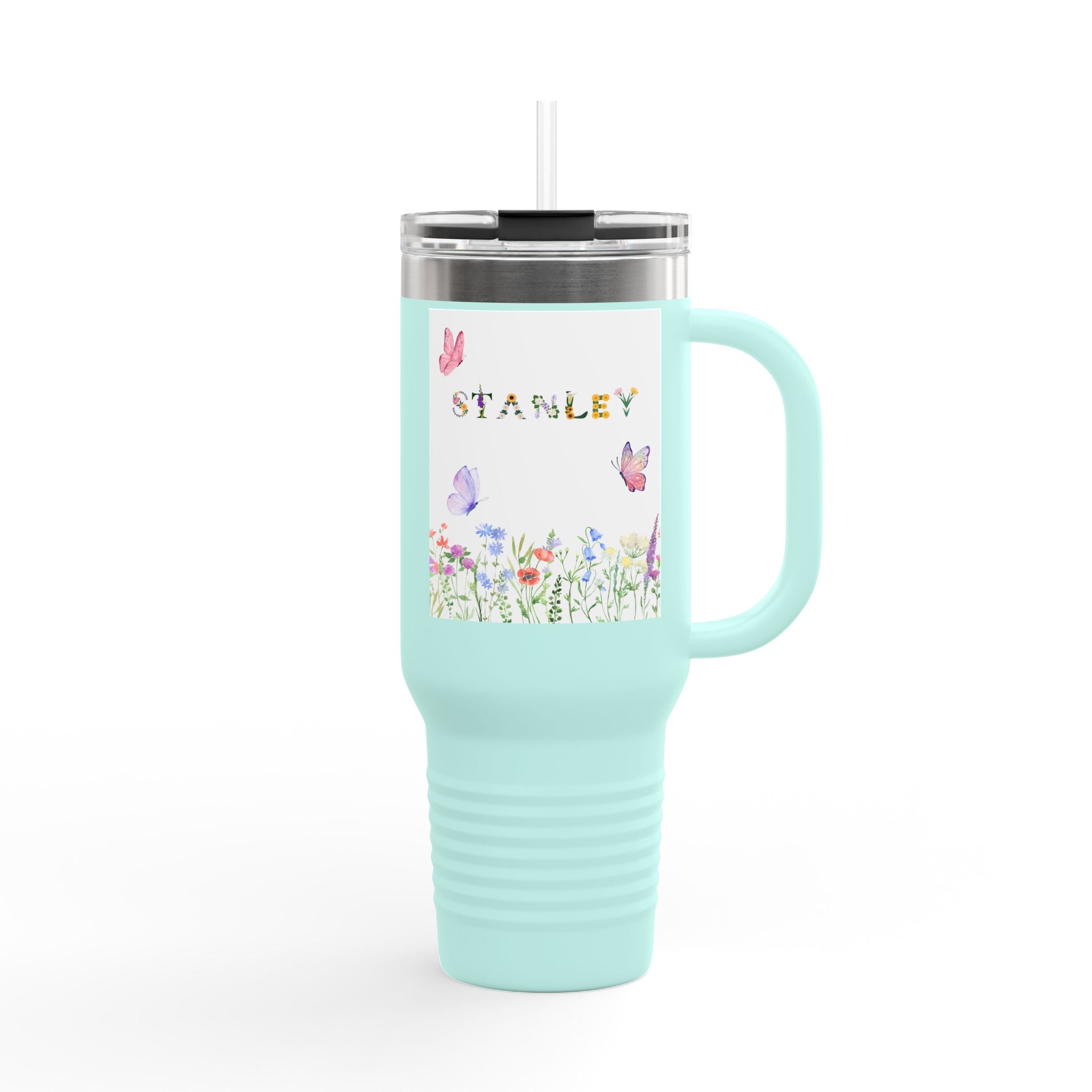 Personalized Butterfly Insulated Travel Mug - 40oz