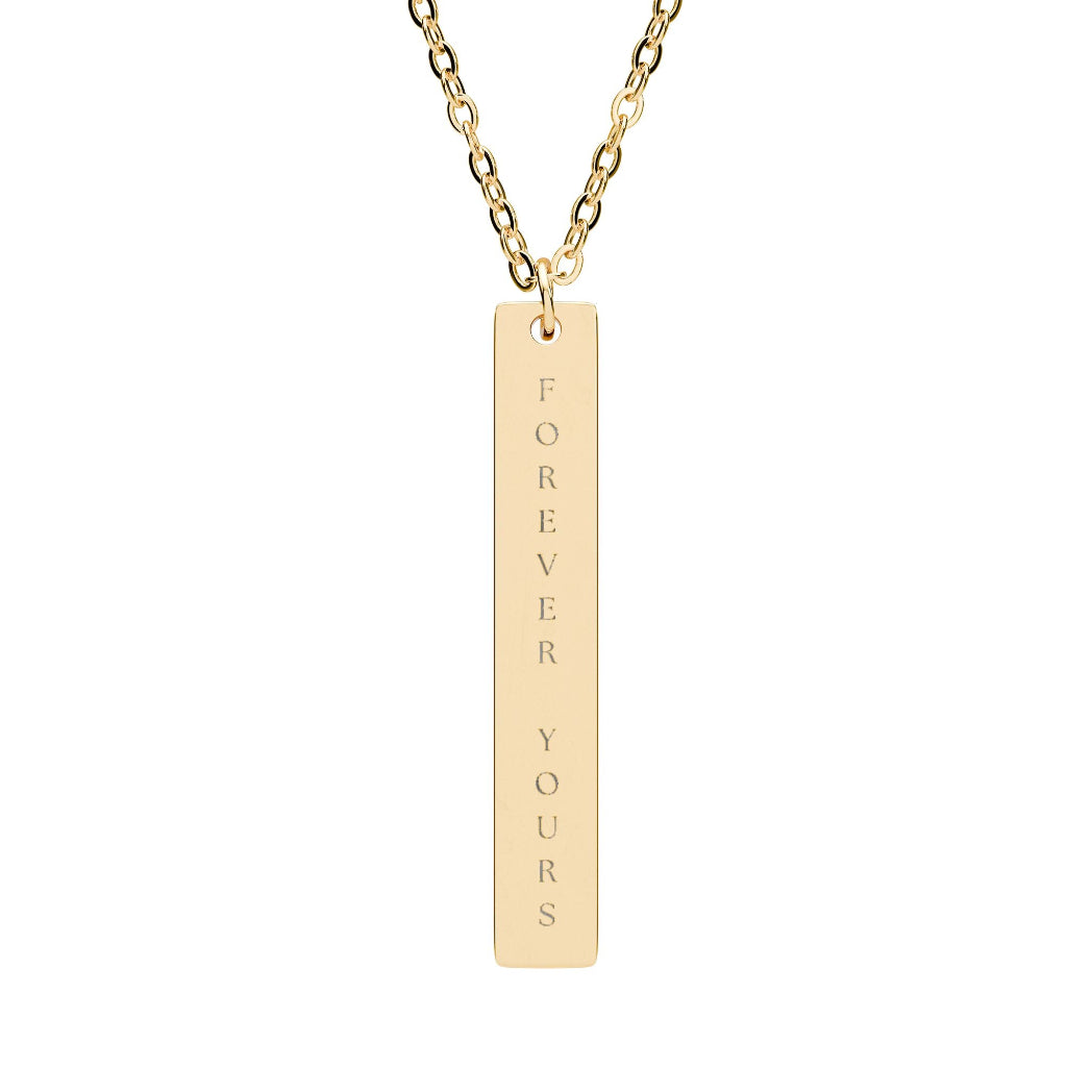 Personalized Vertical Bar Necklace – Engraved Gifts for Her