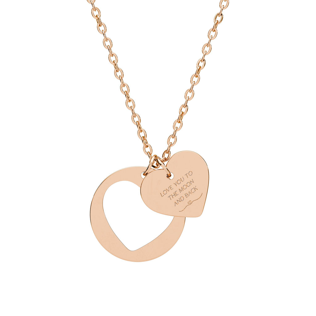 Heart Cutout Necklace - Personalized Engraved Jewelry for Loved Ones