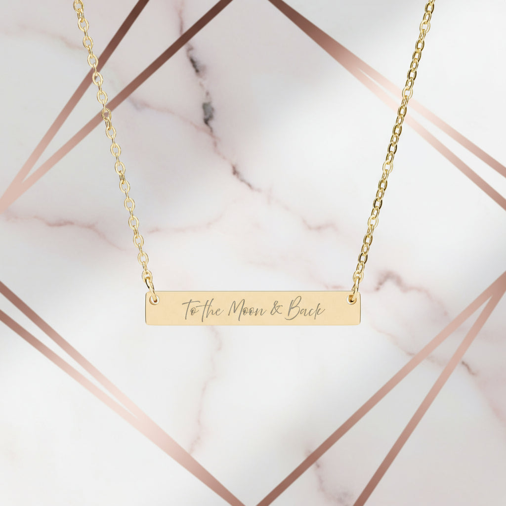 Personalized Horizontal Bar Necklace - Engraved Jewelry for Loved Ones