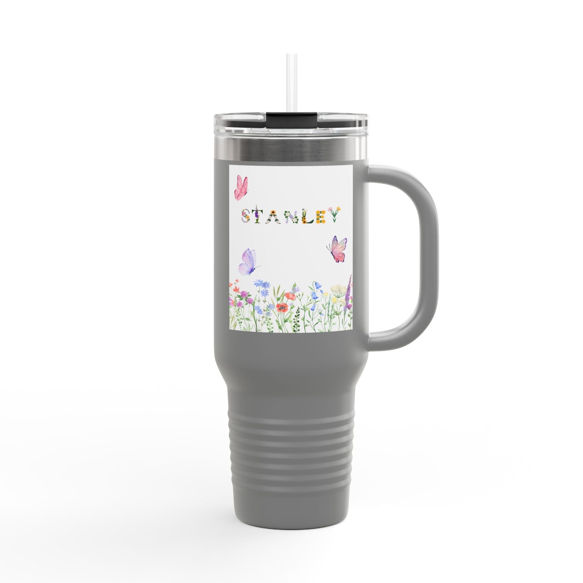 Personalized Butterfly Insulated Travel Mug - 40oz