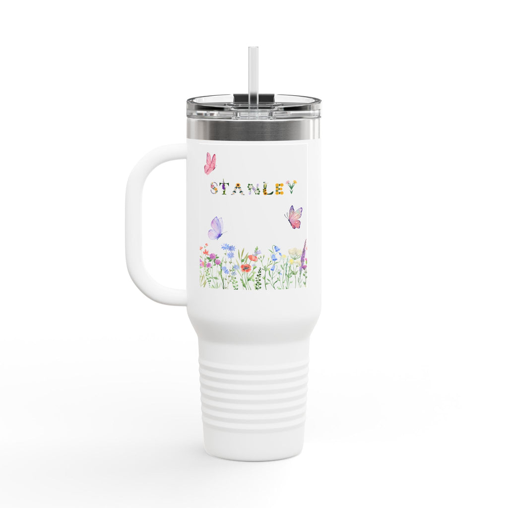 Personalized Butterfly Insulated Travel Mug - 40oz
