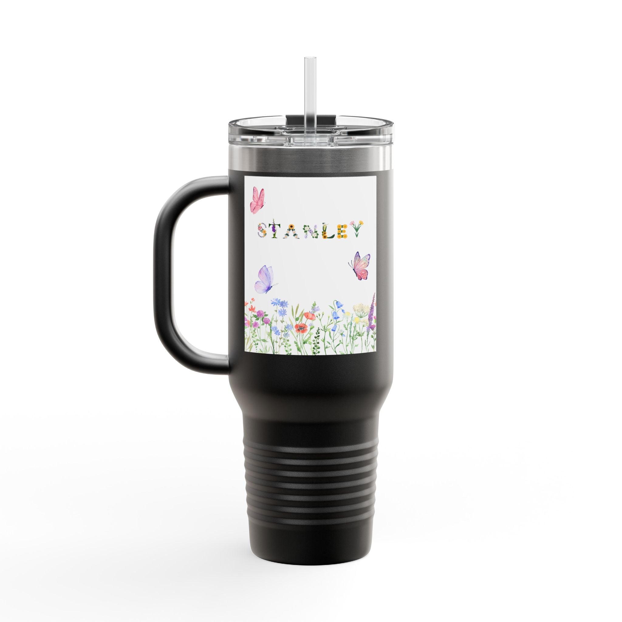 Personalized Butterfly Insulated Travel Mug - 40oz