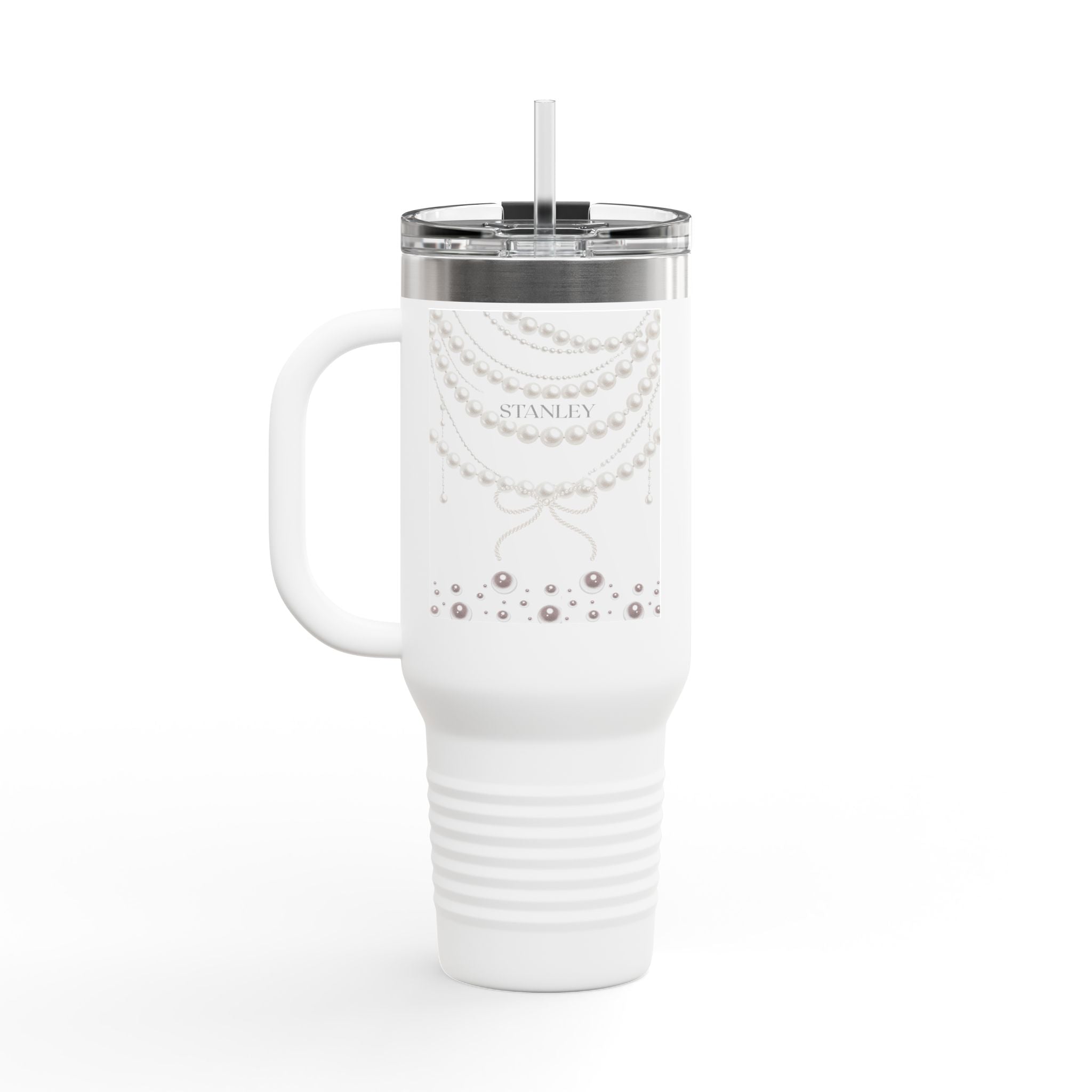 Elegant Insulated Travel Mug with Straw - 40oz