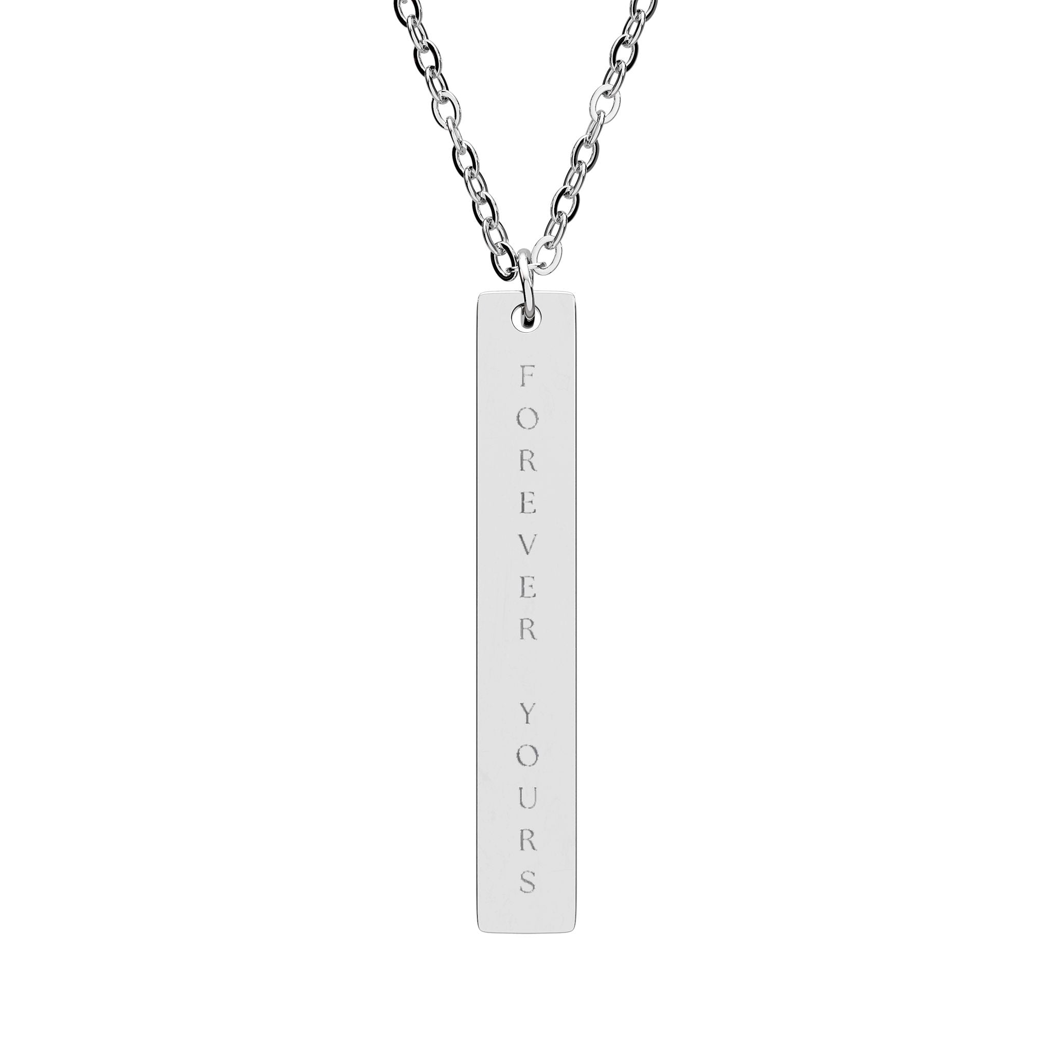 Personalized Vertical Bar Necklace – Engraved Gifts for Her