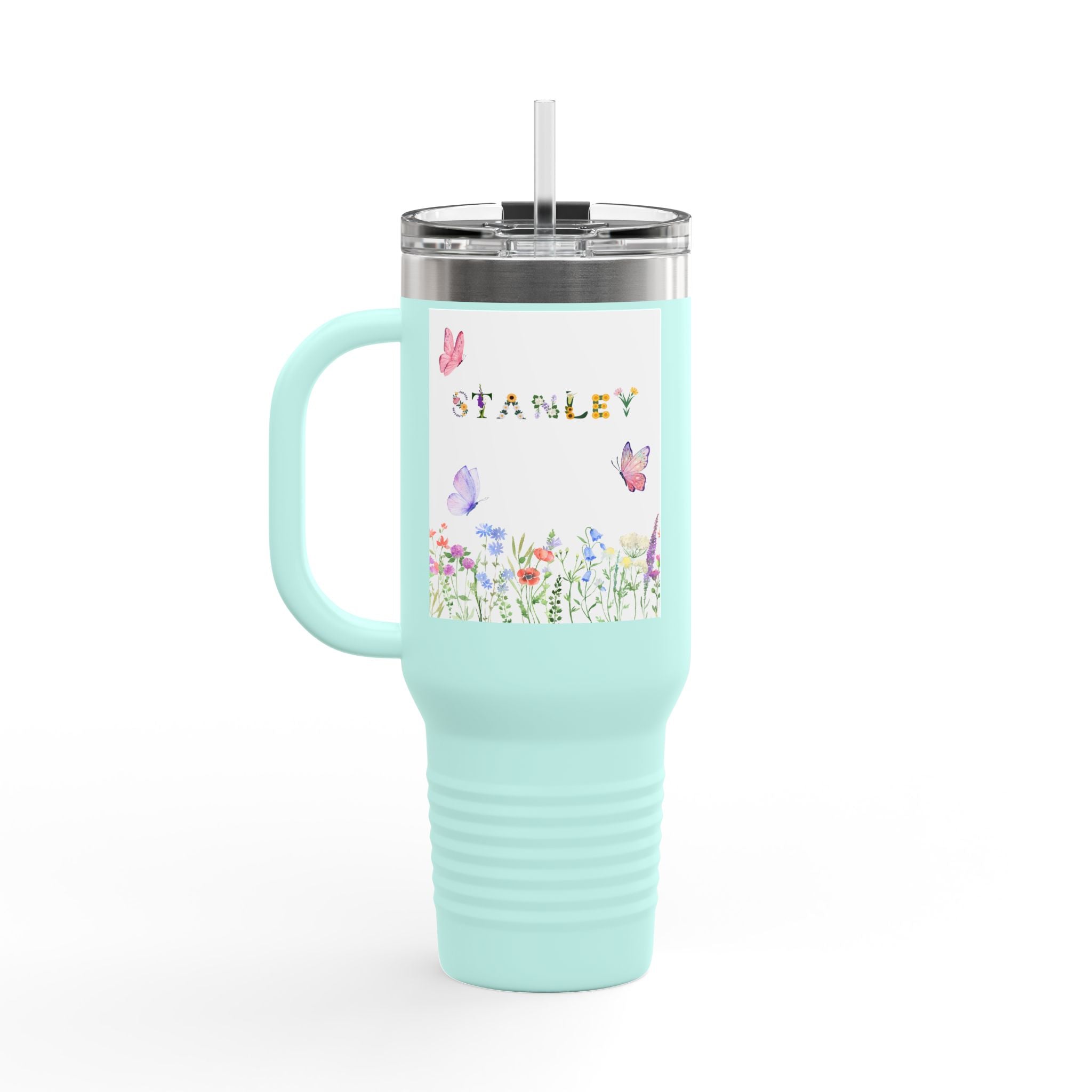 Personalized Butterfly Insulated Travel Mug - 40oz