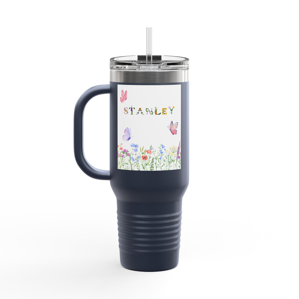 Personalized Butterfly Insulated Travel Mug - 40oz