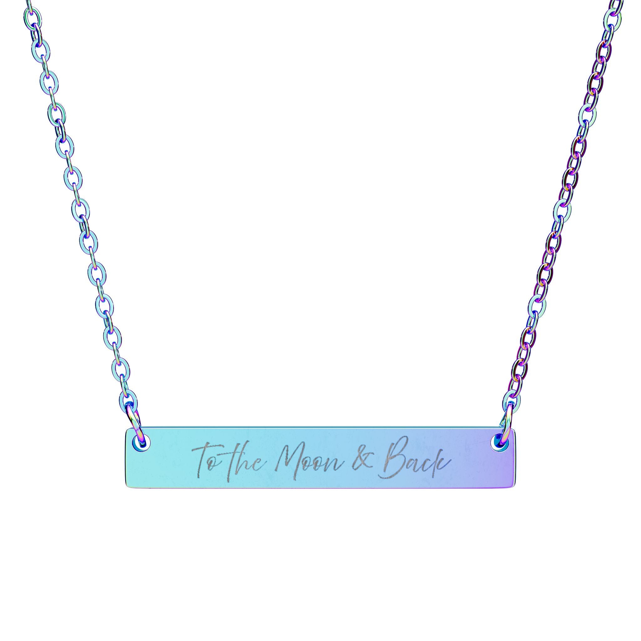 Personalized Horizontal Bar Necklace - Engraved Jewelry for Loved Ones