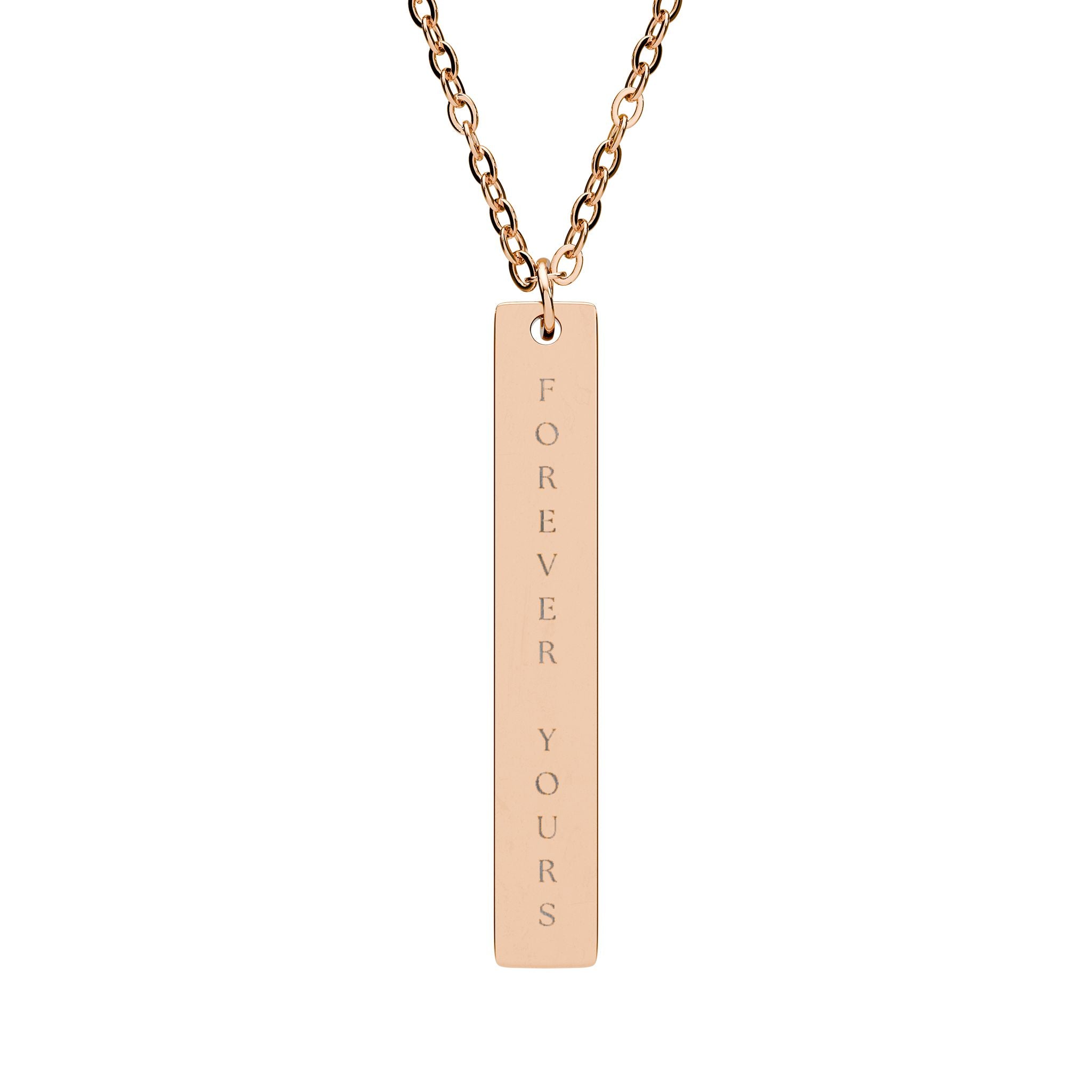 Personalized Vertical Bar Necklace – Engraved Gifts for Her
