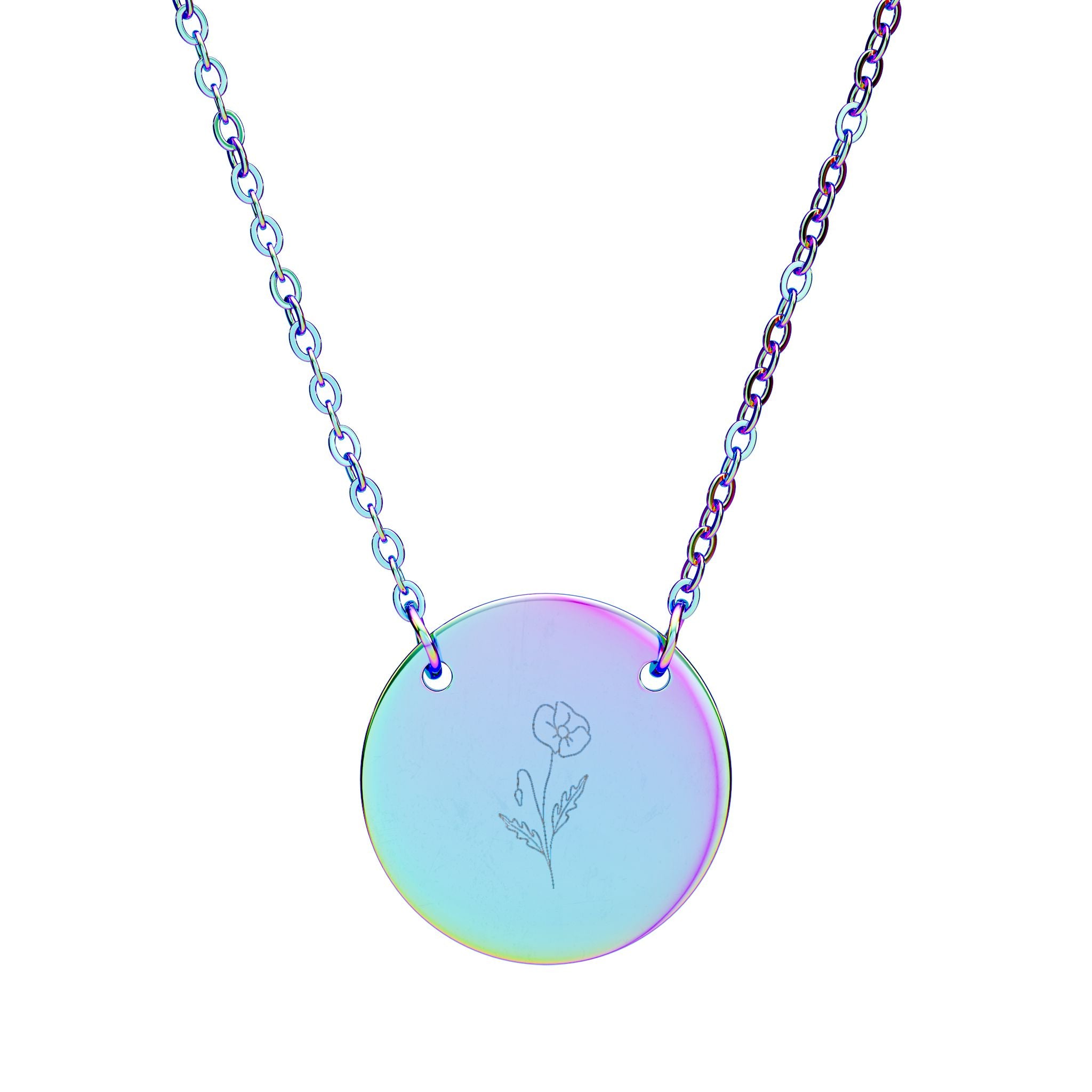 Engraved Circle Necklace - Personalized Constellation Jewelry