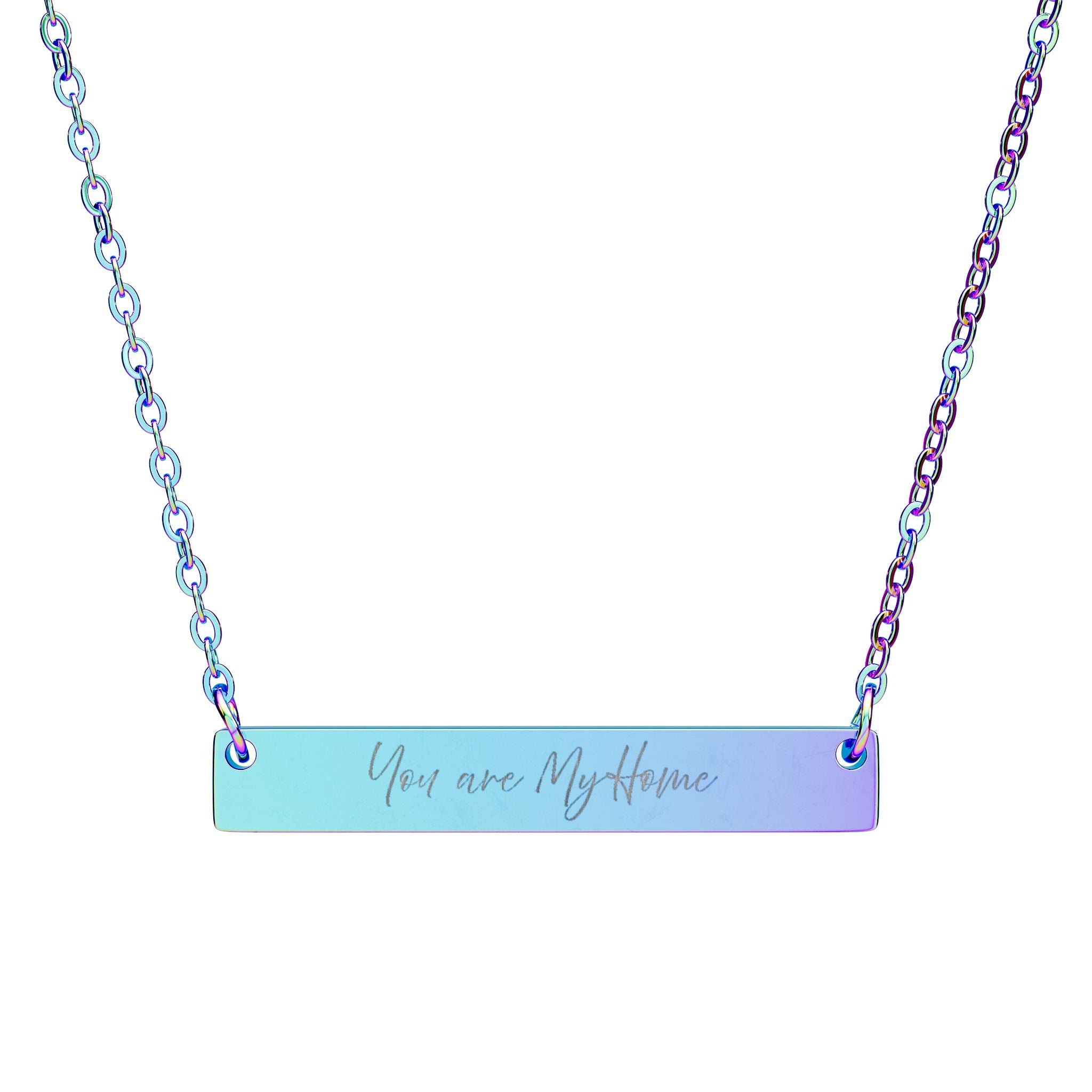 Personalized Horizontal Bar Necklace | Custom Engraved Jewelry