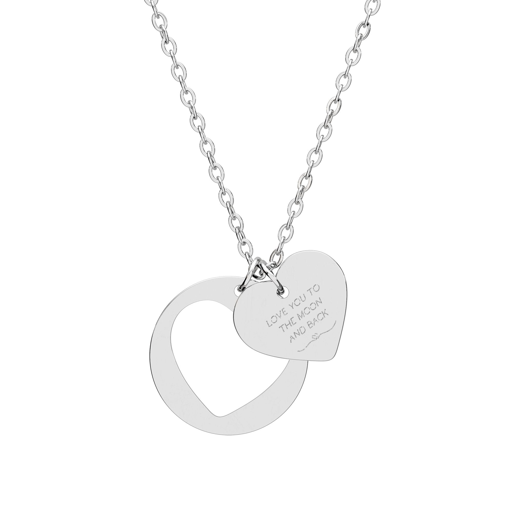 Heart Cutout Necklace - Personalized Engraved Jewelry for Loved Ones