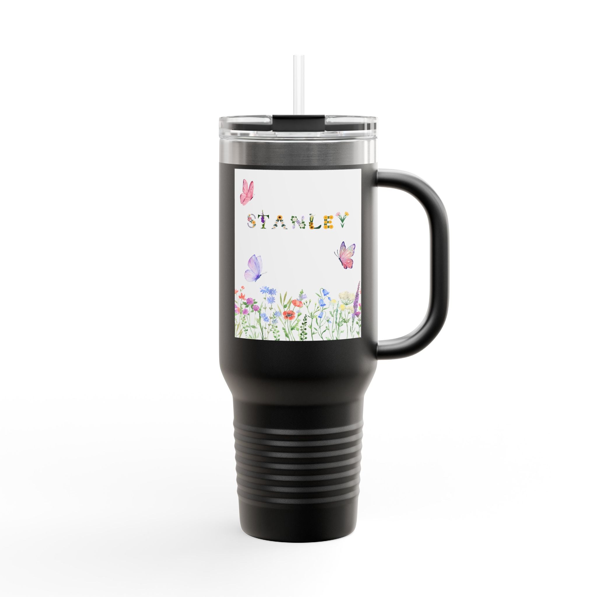 Personalized Butterfly Insulated Travel Mug - 40oz