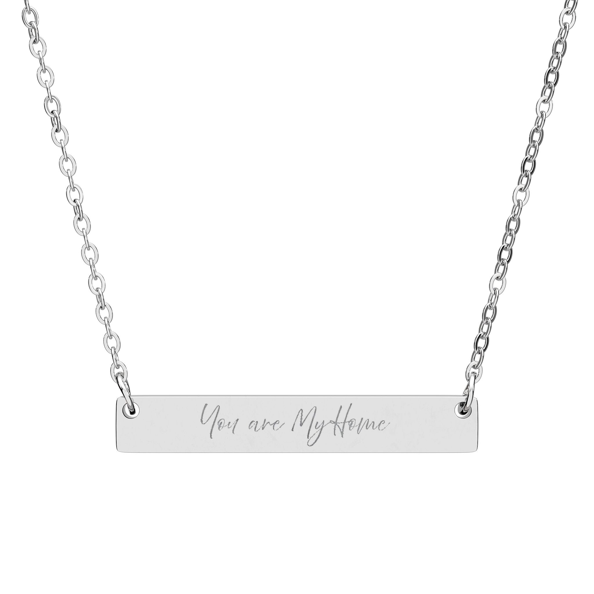 Personalized Horizontal Bar Necklace | Custom Engraved Jewelry