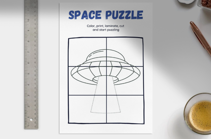 Space Coloring & Puzzle Book for Kids: Astronauts, Rockets, Mazes & Galaxy Fun