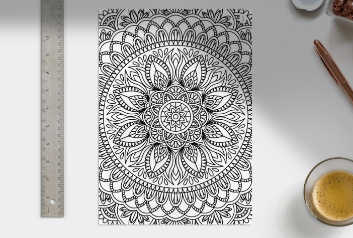 Black & White Mandalas Adult Coloring Book: Relaxing Patterns for Stress Relief & Mindfulness